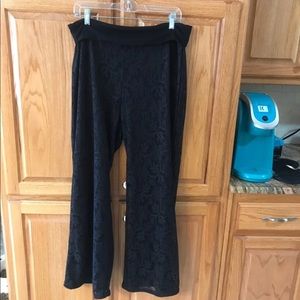 Bongo Plus Crochet Lined Elastic Waist Pants 1X